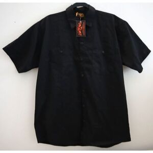 Milwaukee Leather MDM11669 Men's Sz M Black Button-Up Heavy Duty Work Shirt